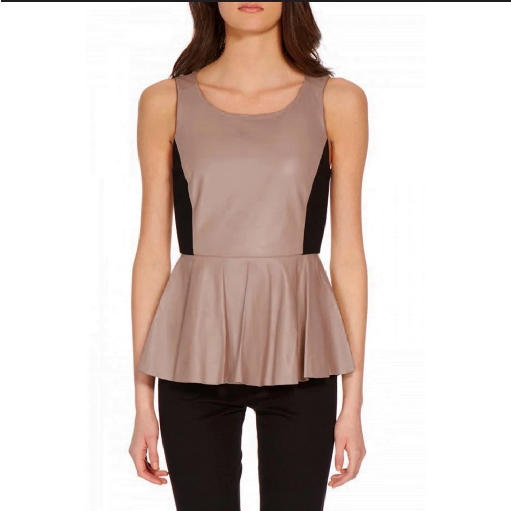 Rebecca Minkoff Marilyn Top. 100% Lamb skin Leather. Size 4. NWT. MSRP $498